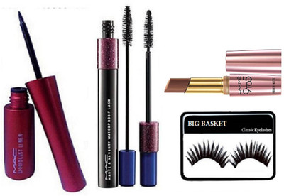 big basket eyelashes ,liquid last eyeliner , double effect mascara with primer+matte lipstick(Set of 4)
big basket eyelashes ,liquid last eyeliner , double effect mascara with primer+matte lipstick(Set of 4)