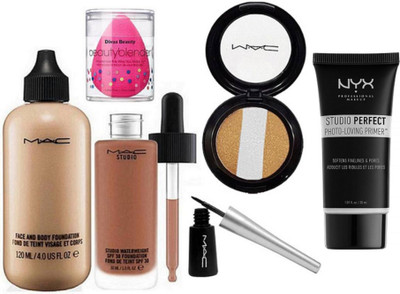 divas beauty Sponge Puff & Face And Body Foundation & Studio Waterwight Liquid Foundation, Super Slick Liquid Eyeliner, Eyeshadow Fard A Joues Miniralize, Studio Perfect Photo-Loving Face Primer Gel 30 ml(Set of 6)
divas beauty Sponge Puff & Face And Body Foundation & Studio Waterwight Liquid Foundation, Super Slick Liquid Eyeliner, Eyeshadow Fard A Joues Miniralize, Studio Perfect Photo-Loving Face Primer Gel 30 ml(Set of 6)