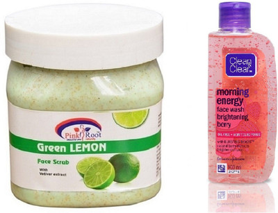 Pink Root GREEN LEMON SCRUB 500ML WITH CLEAN & CLEAR BRIGHTENING BERRY FACE WASH(Set of 2)
Pink Root GREEN LEMON SCRUB 500ML WITH CLEAN & CLEAR BRIGHTENING BERRY FACE WASH(Set of 2)