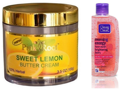 Pink Root SWEET LEMON CREAM 100G WITH CLEAN & CLEAR BRIGHTENING BERRY FACE WASH(Set of 2)
Pink Root SWEET LEMON CREAM 100G WITH CLEAN & CLEAR BRIGHTENING BERRY FACE WASH(Set of 2)