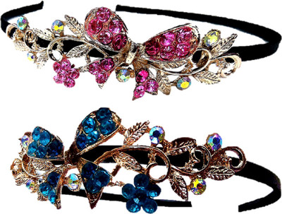 Proplady Partywear Stylish Rhinestone (Pack of 2) Hair Bands for Girls & Women|Wedding Hair Accessories|Designer Hair Band, Head Band, Hair Chain, Hair Accessory Set(Pink, Blue)
Proplady Partywear Stylish Rhinestone (Pack of 2) Hair Bands for Girls & Women|Wedding Hair Accessories|Designer Hair Band, Head Band, Hair Chain, Hair Accessory Set(Pink, Blue)