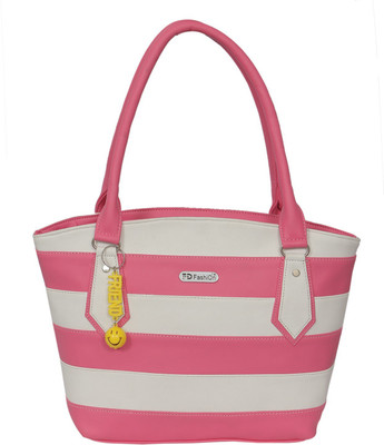 FD Fashion Soft Shoulder Bag(White, Pink), Pink;white