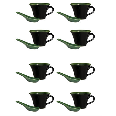 caffeine Soup with Spoon Stoneware in Black & Green (Set of 8) Handmade Ceramic Mug(300 ml, Pack of 12)
caffeine Soup with Spoon Stoneware in Black & Green (Set of 8) Handmade Ceramic Mug(300 ml, Pack of 12)