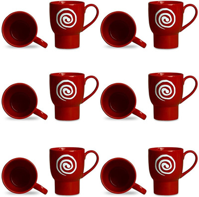 caffeine Coffee Ceramic/Stoneware in Red & White Doodle Platform (Set of 12) Handmade Ceramic Mug(300 ml, Pack of 12)
caffeine Coffee Ceramic/Stoneware in Red & White Doodle Platform (Set of 12) Handmade Ceramic Mug(300 ml, Pack of 12)