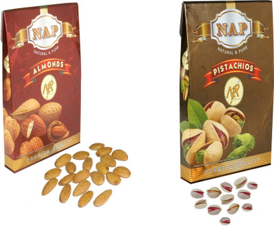 NAP PREMIUM QUALITY ALMONDS & PISTACHIOS (250 GMS EACH) Almonds, Pistachios(500 g, Box)
NAP PREMIUM QUALITY ALMONDS & PISTACHIOS (250 GMS EACH) Almonds, Pistachios(500 g, Box)