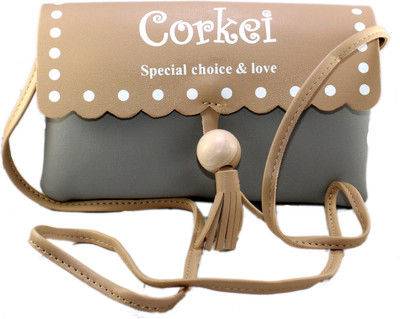Skoll Girls Casual Beige Synthetic Leather Sling Bag