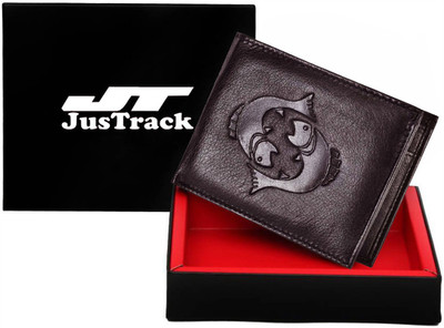 JusTrack Men Casual Brown Genuine Leather Wallet(1 Card Slot)