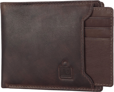 Le Craf Men Casual Brown Genuine Leather Wallet(6 Card Slots)