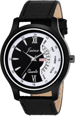 JAINX JM319 Black Day And Date Analog Watch - For Men