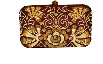 Craftbazaar Party Maroon Clutch