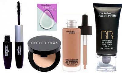 divas beauty silicon puff & Corrector Concealer & waterweight foundation, mascara & Liquid Eyeliner 2 in 1, Prep+Prime BB BEauty Balm Cream Foundation(Set of 5)
divas beauty silicon puff & Corrector Concealer & waterweight foundation, mascara & Liquid Eyeliner 2 in 1, Prep+Prime BB BEauty Balm Cream Foundation(Set of 5)