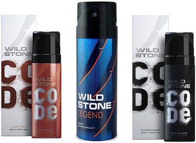 Wild Stone CODE CHROME DEODORANT 120 ML+LEGEND DEODORANT 150 ML+CODE COPPER DEODORANT 120 ML Deodorant Spray - For Men(120 ml, Pack of 3)
Wild Stone CODE CHROME DEODORANT 120 ML+LEGEND DEODORANT 150 ML+CODE COPPER DEODORANT 120 ML Deodorant Spray - For Men(120 ml, Pack of 3)