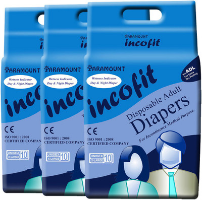 PARAMOUNT incofit Premium Adult Diapers-Extra Large, Pack of 30 Adult Diapers - XL(30 Pieces)
PARAMOUNT incofit Premium Adult Diapers-Extra Large, Pack of 30 Adult Diapers - XL(30 Pieces)