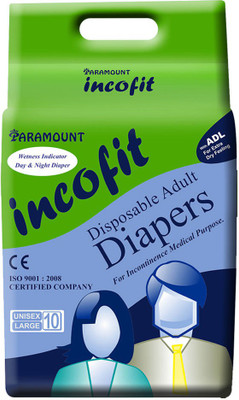 PARAMOUNT incofit Premium Adult Diapers Large, Pack of 10 Adult Diapers - L(10 Pieces)
PARAMOUNT incofit Premium Adult Diapers Large, Pack of 10 Adult Diapers - L(10 Pieces)