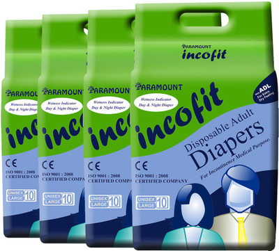 PARAMOUNT incofit Premium Adult Diapers-Large, Pack of 40 Adult Diapers - L(40 Pieces)
PARAMOUNT incofit Premium Adult Diapers-Large, Pack of 40 Adult Diapers - L(40 Pieces)