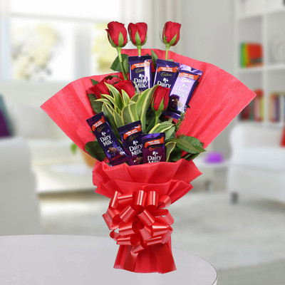 Ferns N Petals Chocolate Rose Bouquet Combo(200 g)