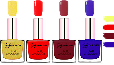 Lady fashion Extra Shine & Extra Long Stay Chip Resistant Nail Polish Juicy Red, Juicy Orange, Yellow, Sky Blue(Pack of 4)
Lady fashion Extra Shine & Extra Long Stay Chip Resistant Nail Polish Juicy Red, Juicy Orange, Yellow, Sky Blue(Pack of 4)