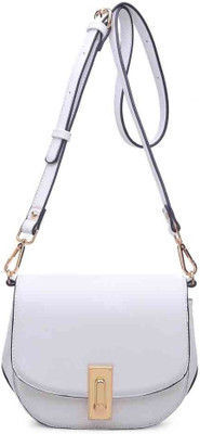 Urban Expressions Women Casual White PU Sling Bag
