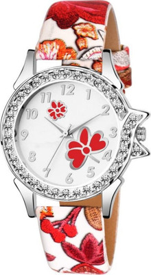 Celora 301 Analogue White Dial Designer Strap Diamond Watch - For Women