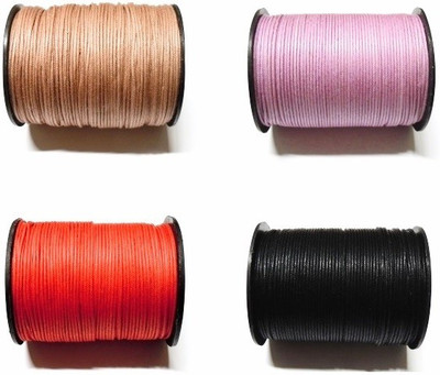 Sparkle 1 mm Black; Red ;Lilac and Brown cotton wax cord 100Mtr each Colour for Jewellery Making
Sparkle 1 mm Black; Red ;Lilac and Brown cotton wax cord 100Mtr each Colour for Jewellery Making