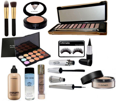 Ultimate Eyelashes, Mac Face And Body Foundation 120 ml, Naked 4 Urban Decay Eye Shadow Palette With 15 Shade Concealer+ Two Makeup Brush, Brook Candy Eyeliner & Mascara, Loose Powder, Star Trik Blusher, Highlighter, Stick k. Bobbi Brown Makeup Remover(Se
Ultimate Eyelashes, Mac Face And Body Foundation 120 ml, Naked 4 Urban Decay Eye Shadow Palette With 15 Shade Concealer+ Two Makeup Brush, Brook Candy Eyeliner & Mascara, Loose Powder, Star Trik Blusher, Highlighter, Stick k. Bobbi Brown Makeup Remover(Se