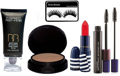 divas beauty Eyelashes And Mac Matte Finish Lipstick Red, Haute & Naughty Black Double Effect Mascara, Powder Plus Foundation Studio Fix Pressed Powder compact, Prep+Prime BB BEauty Balm Cream Foundation(Set of 5)
divas beauty Eyelashes And Mac Matte Finish Lipstick Red, Haute & Naughty Black Double Effect Mascara, Powder Plus Foundation Studio Fix Pressed Powder compact, Prep+Prime BB BEauty Balm Cream Foundation(Set of 5)
