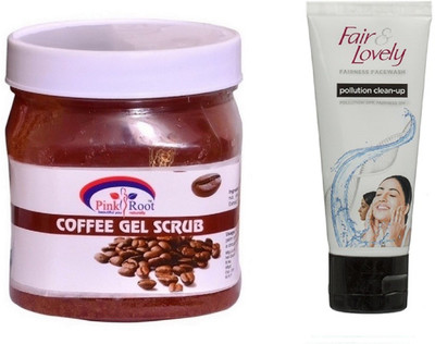 Pink Root COFFEE SCRUB 500ML WITH FAIR & LOVELY POLLUTION CLEAN-UP FACE WASH(Set of 2)
Pink Root COFFEE SCRUB 500ML WITH FAIR & LOVELY POLLUTION CLEAN-UP FACE WASH(Set of 2)