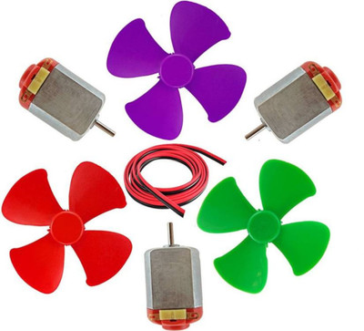 Robodo 3V to 9V Motor + 3 Pcs Multi Color fan + connecting wires 1 meter Electronic Components Electronic Hobby Kit
Robodo 3V to 9V Motor + 3 Pcs Multi Color fan + connecting wires 1 meter Electronic Components Electronic Hobby Kit