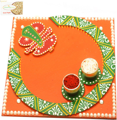 Ghasitaram Gifts BhaiDooj -Siddhi Vinayak Pooja Thali with Soan Papdi Combo Combo(200 g)
Ghasitaram Gifts BhaiDooj -Siddhi Vinayak Pooja Thali with Soan Papdi Combo Combo(200 g)