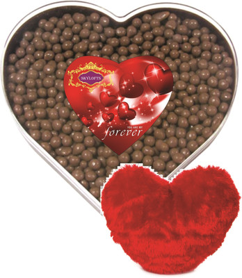 Skylofts sweet Chocolate coated Butterscotch Nutties 400gms Heart Box with A cute heart stuff toy Combo(400gms)
Skylofts sweet Chocolate coated Butterscotch Nutties 400gms Heart Box with A cute heart stuff toy Combo(400gms)