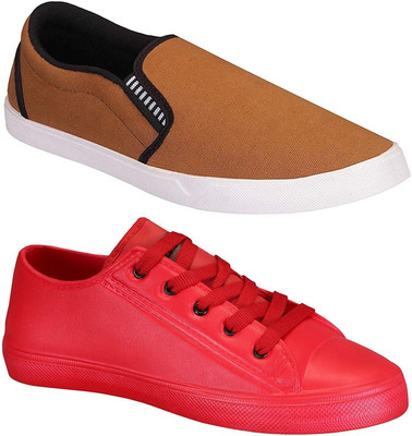 Pexlo Combo Pack of 2 Casual Shoes (Loafers Shoes) Slip On Sneakers For Men(Multicolor, Red & tan
Pexlo Combo Pack of 2 Casual Shoes (Loafers Shoes) Slip On Sneakers For Men(Multicolor, Red & tan