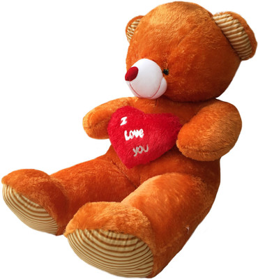 RT Long Teddy Bear with Heart - 162 cm - 162 cm(Brown)