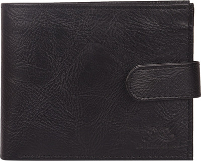 Blizzard Men Black Genuine Leather Wallet(8 Card Slots)