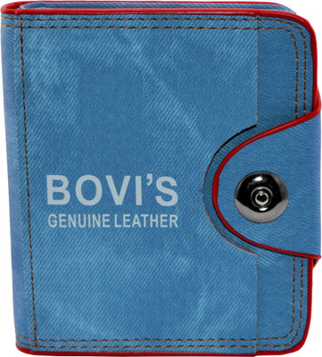 BOVI'S Men Blue Artificial Leather Wallet(7 Card Slots), Sky blue