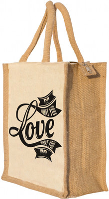 Nisol Do what you Love Waterproof Lunch Bag(Beige, 12 inch)