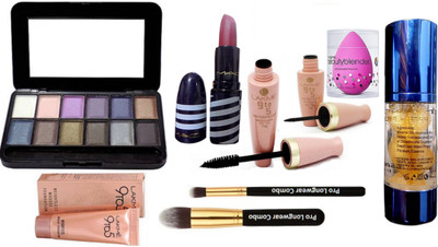 Pro longwear combo Makeup Brush 2, Sponge Puff, 10 Eyeshadow Palette, Prep+Prime Primer, Matte Finish Lipstick, 9TO5 Mousse Foundation, Waterproof eyeliner,mascara(Set of 9)
Pro longwear combo Makeup Brush 2, Sponge Puff, 10 Eyeshadow Palette, Prep+Prime Primer, Matte Finish Lipstick, 9TO5 Mousse Foundation, Waterproof eyeliner,mascara(Set of 9)