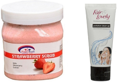 Pink Root STRAWBERRY SCRUB 500ML WITH FAIR & LOVELY POLLUTION CLEAN-UP FACE WASH(Set of 2)
Pink Root STRAWBERRY SCRUB 500ML WITH FAIR & LOVELY POLLUTION CLEAN-UP FACE WASH(Set of 2)