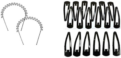 KashQueen Combo of Hair Accessories Black Metal Tic Tac Hair Clips And Zig Zag Hair Band For Women & Girls, Black Hair Accessory Set(Black)
KashQueen Combo of Hair Accessories Black Metal Tic Tac Hair Clips And Zig Zag Hair Band For Women & Girls, Black Hair Accessory Set(Black)