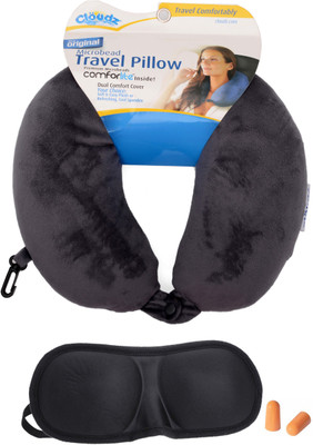 Cloudz Microbeads Travel Neck Pillow with Clip. 3D Eyemask& Foam Earplugs (Grey) Neck Pillow & Eye Shade(Grey)
Cloudz Microbeads Travel Neck Pillow with Clip. 3D Eyemask& Foam Earplugs (Grey) Neck Pillow & Eye Shade(Grey)