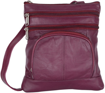 AspenLeather Women Formal Purple Genuine Leather Sling Bag