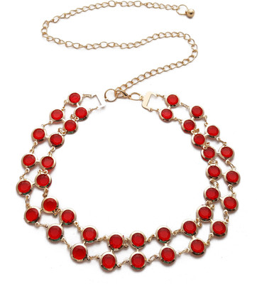 Vritraz Women Casual Red Metal Belt