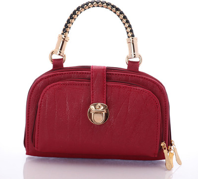 VIRUSHKA Casual Maroon Clutch
