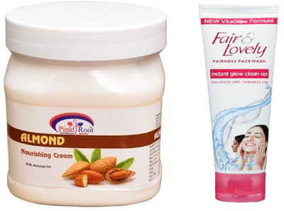Pink Root ALMOND CREAM 500ML WITH FAIR & LOVELY INSTANT GLOW CLEAN-UP FACE WASH(Set of 2)
Pink Root ALMOND CREAM 500ML WITH FAIR & LOVELY INSTANT GLOW CLEAN-UP FACE WASH(Set of 2)