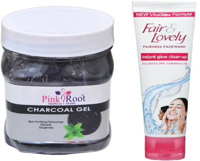 Pink Root CHARCOAL GEL 500ML WITH FAIR & LOVELY INSTANT GLOW CLEAN-UP FACE WASH(Set of 2) 
Pink Root CHARCOAL GEL 500ML WITH FAIR & LOVELY INSTANT GLOW CLEAN-UP FACE WASH(Set of 2)
