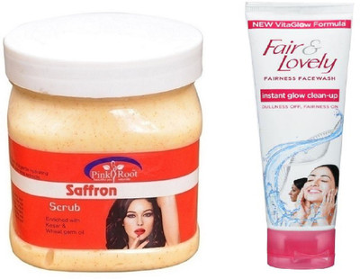 Pink Root SAFFRON SCRUB 500ML WITH FAIR & LOVELY INSTANT GLOW CLEAN-UP FACE WASH(Set of 2)
Pink Root SAFFRON SCRUB 500ML WITH FAIR & LOVELY INSTANT GLOW CLEAN-UP FACE WASH(Set of 2)