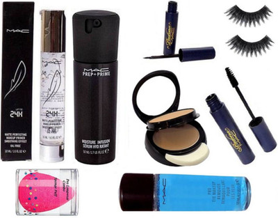Pro longwear combo Sponge Puff, Mac Two Way Compact, Prep+Prime moisture infusion Serum, 24 Smoothing Primer,Padma Liquid Eyeliner,Mascara, eye makeup Remover, Eyelashes(Set of 8)
Pro longwear combo Sponge Puff, Mac Two Way Compact, Prep+Prime moisture infusion Serum, 24 Smoothing Primer,Padma Liquid Eyeliner,Mascara, eye makeup Remover, Eyelashes(Set of 8)