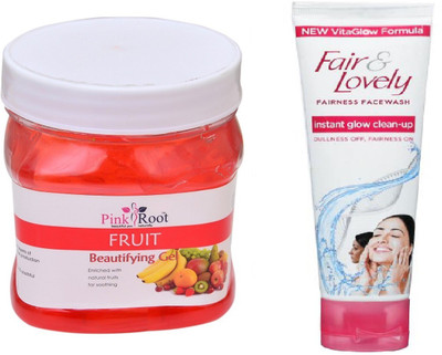Pink Root FRUIT GEL 500ML WITH FAIR & LOVELY INSTANT GLOW CLEAN-UP FACE WASH(Set of 2)
Pink Root FRUIT GEL 500ML WITH FAIR & LOVELY INSTANT GLOW CLEAN-UP FACE WASH(Set of 2)
