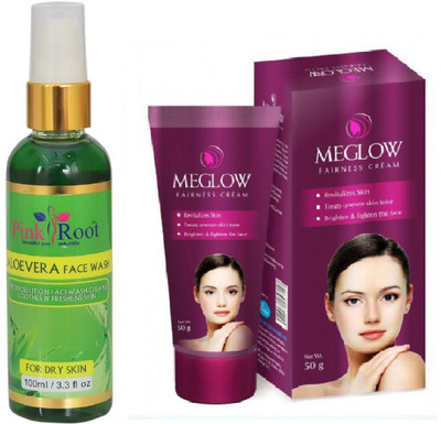 Pink Root ALOEVERA FACE WASH 100ML WITH MEGLOW WOMEN FAIRNESS CREAM(Set of 2)
Pink Root ALOEVERA FACE WASH 100ML WITH MEGLOW WOMEN FAIRNESS CREAM(Set of 2)