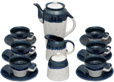 Caffeine Handmade Studio Kettle Ceramic(White, Pack of 15)
