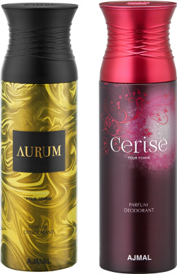 Ajmal Aurum & Cerise Deodorants for Women pack of 2 Deodorant Spray - For Women(400 ml, Pack of 2)